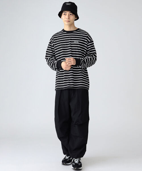 BEAMS HEART(ビームスハート)の「BEAMS HEART / ボーダー ビッグ ロングスリーブ Tシャツ(Tシャツ/カットソー・メンズ・ブラック/ネイビー・SMALL/MEDIUM/LARGE)」の7枚目の写真