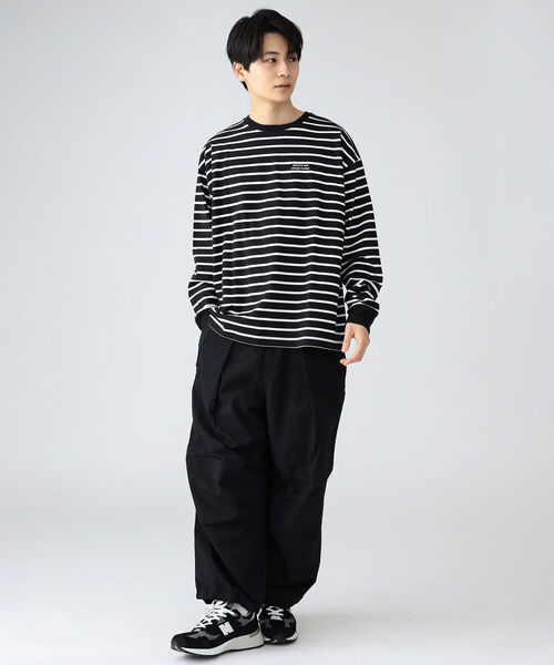 BEAMS HEART(ビームスハート)の「BEAMS HEART / ボーダー ビッグ ロングスリーブ Tシャツ(Tシャツ/カットソー・メンズ・ブラック/ネイビー・SMALL/MEDIUM/LARGE)」の8枚目の写真
