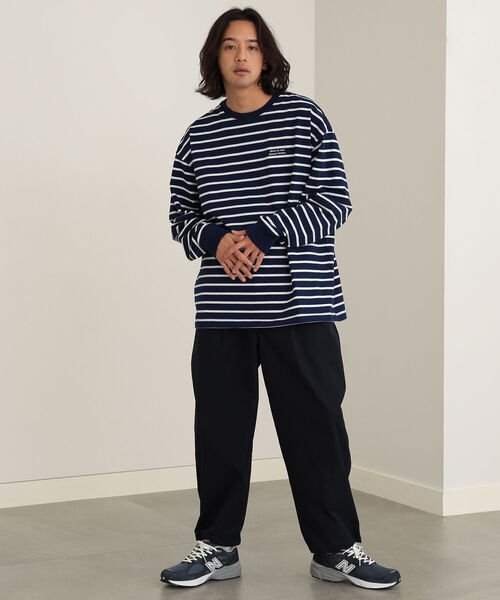 BEAMS HEART(ビームスハート)の「BEAMS HEART / ボーダー ビッグ ロングスリーブ Tシャツ(Tシャツ/カットソー・メンズ・ブラック/ネイビー・SMALL/MEDIUM/LARGE)」の12枚目の写真