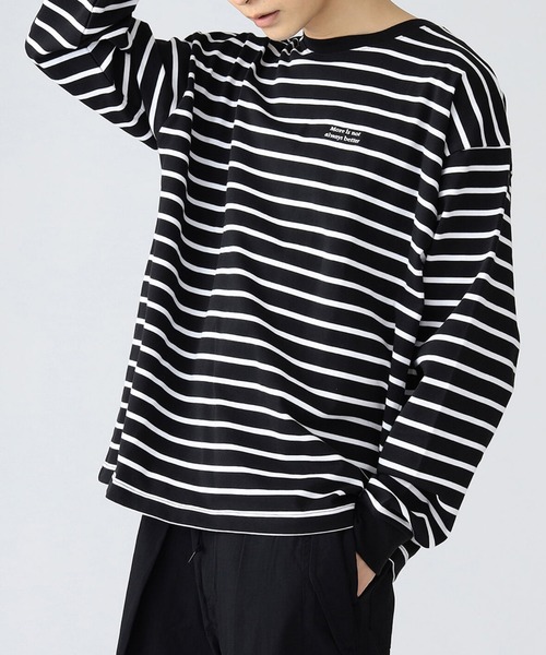 BEAMS HEART(ビームスハート)の「BEAMS HEART / ボーダー ビッグ ロングスリーブ Tシャツ(Tシャツ/カットソー・メンズ・ブラック/ネイビー・SMALL/MEDIUM/LARGE)」の1枚目の写真