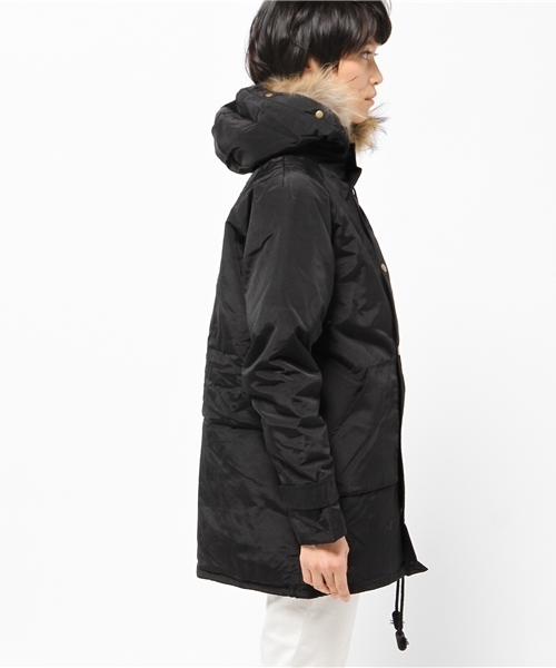 OUTLET(アウトレット)の「【mystic】ファー付フードモッズコート(モッズコート・レディース・カモフラージュ/ブラック/ベージュ・FREE)」の5枚目の写真