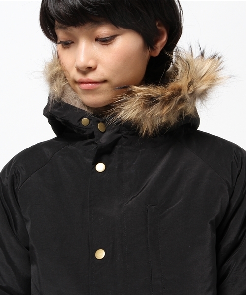 OUTLET(アウトレット)の「【mystic】ファー付フードモッズコート(モッズコート・レディース・カモフラージュ/ブラック/ベージュ・FREE)」の8枚目の写真