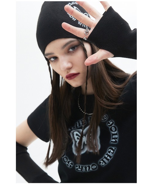 LUVISTRUE(ラヴイズトゥルー)の「A'GEM/9 × .kom『LUV IS TRUE/ラブ イズ トゥルー』BUTTERFLY TEE/クロップド丈 バタフライデザイン半袖カットソー(Tシャツ/カットソー・レディース・ホワイト/チャコールグレー/ブラック・FREE)」の19枚目の写真