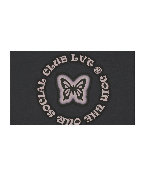 LUVISTRUE(ラヴイズトゥルー)の「A'GEM/9 × .kom『LUV IS TRUE/ラブ イズ トゥルー』BUTTERFLY TEE/クロップド丈 バタフライデザイン半袖カットソー(Tシャツ/カットソー・レディース・ホワイト/チャコールグレー/ブラック・FREE)」の7枚目の写真