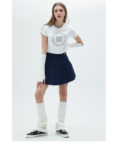 LUVISTRUE(ラヴイズトゥルー)の「A'GEM/9 × .kom『LUV IS TRUE/ラブ イズ トゥルー』BUTTERFLY TEE/クロップド丈 バタフライデザイン半袖カットソー(Tシャツ/カットソー・レディース・ホワイト/チャコールグレー/ブラック・FREE)」の8枚目の写真