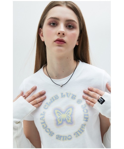 A'GEM/9 × .kom『LUV IS TRUE/ラブ イズ トゥルー』BUTTERFLY TEE