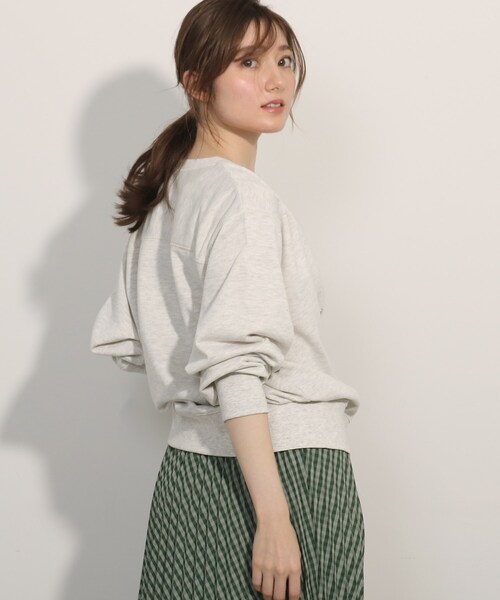 SHOO・LA・RUE(シューラルー)の「◆裏毛ショートカーディガン(カーディガン/ボレロ・レディース・ピンク系/ライトグレー/ブラック/ホワイト系/ブルー/グリーン・04/03/02)」の1枚目の写真