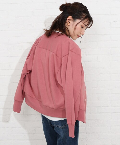 SHOO・LA・RUE(シューラルー)の「◆裏毛ショートカーディガン(カーディガン/ボレロ・レディース・ピンク系/ライトグレー/ブラック/ホワイト系/ブルー/グリーン・04/03/02)」の14枚目の写真