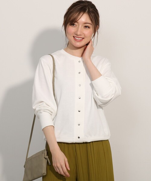 SHOO・LA・RUE(シューラルー)の「◆裏毛ショートカーディガン(カーディガン/ボレロ・レディース・ピンク系/ライトグレー/ブラック/ホワイト系/ブルー/グリーン・04/03/02)」の19枚目の写真