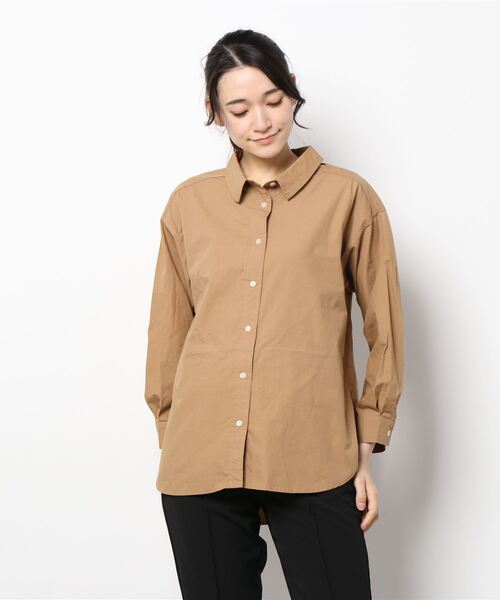 Samansa Mos2(サマンサ モスモス)の「カラーゆるシャツ(シャツ/ブラウス・レディース・ベージュ/オフホワイト/サックスブルー/ピンク/ミント/チャコール・フリ-)」の4枚目の写真