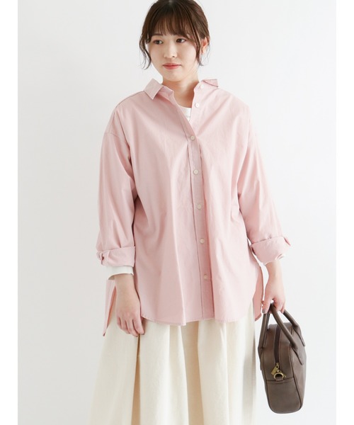 Samansa Mos2(サマンサ モスモス)の「カラーゆるシャツ(シャツ/ブラウス・レディース・ベージュ/オフホワイト/サックスブルー/ピンク/ミント/チャコール・フリ-)」の6枚目の写真