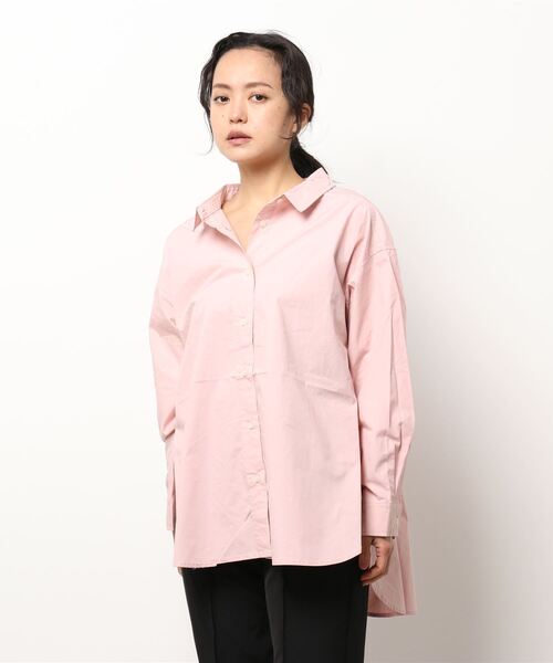 Samansa Mos2(サマンサ モスモス)の「カラーゆるシャツ(シャツ/ブラウス・レディース・ベージュ/オフホワイト/サックスブルー/ピンク/ミント/チャコール・フリ-)」の10枚目の写真