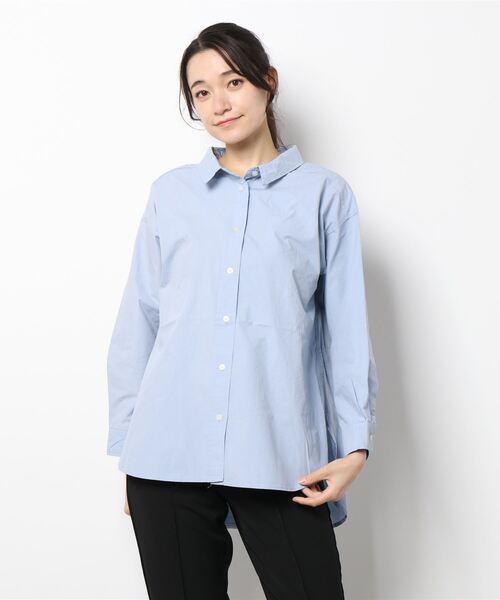 Samansa Mos2(サマンサ モスモス)の「カラーゆるシャツ(シャツ/ブラウス・レディース・ベージュ/オフホワイト/サックスブルー/ピンク/ミント/チャコール・フリ-)」の7枚目の写真