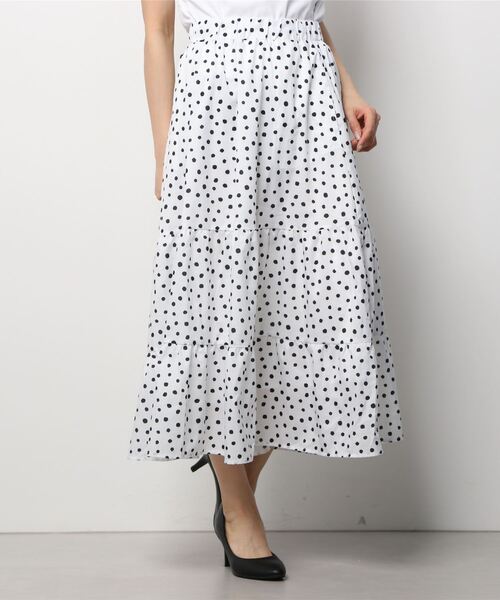 IGNIO(イグニオ)の「イグニオ 3段ティアードスカート(スカート・レディース・ホワイト×ブラック/ベージュ・L/M/XL/S)」の2枚目の写真