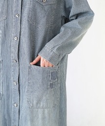 専用です。45R シャツワンピース ヒッコリーストライプ柄　120cm丈 e-zakkamania stores（イーザッカマニアストアーズ）の