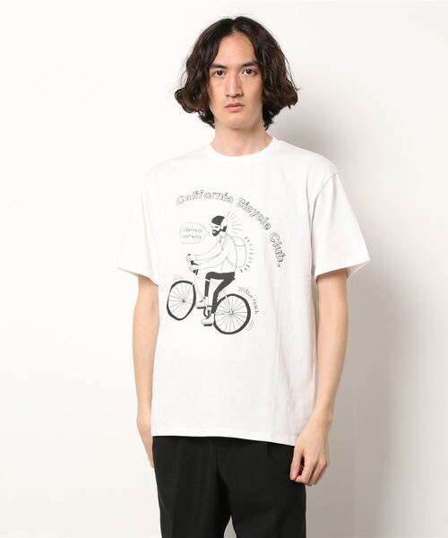 JUGLANS(ユグランス)の「【WILDERNESS EXPERIENCE】California Cycling TEE/ドロップショルダーシルエットTシャツ/メンズ(その他トップス・メンズ・ブラック/ホワイト/ネイビー・L/M/XL)」の2枚目の写真