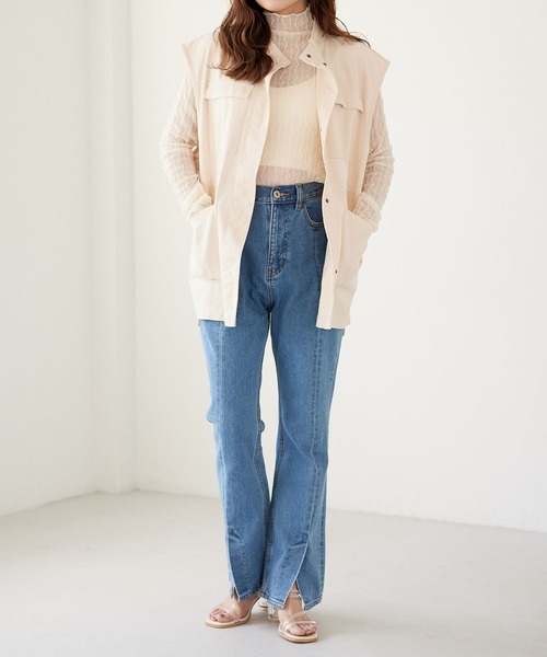 Heather（ヘザー）の「4ポケットユルジレ  275422（ベスト・レディース・アイボリー/カーキ・FREE）」の11枚目の写真