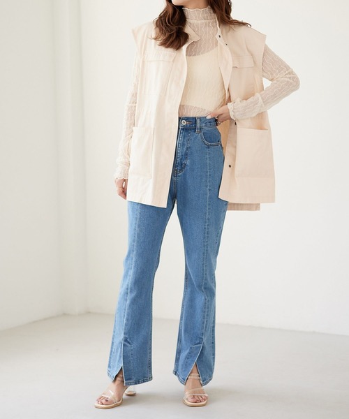 Heather（ヘザー）の「4ポケットユルジレ  275422（ベスト・レディース・アイボリー/カーキ・FREE）」の12枚目の写真