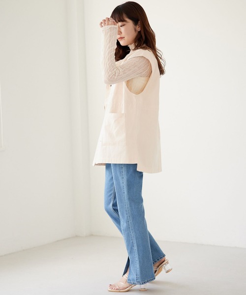 Heather（ヘザー）の「4ポケットユルジレ  275422（ベスト・レディース・アイボリー/カーキ・FREE）」の13枚目の写真