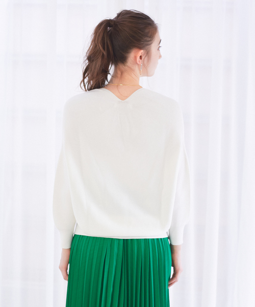 Rouge vif（ルージュヴィフ）の「ホールガーメントVネックプルオーバー（ニット/セーター・レディース・オフホワイト/ピンク/チャコールグレー・フリー）」の13枚目の写真