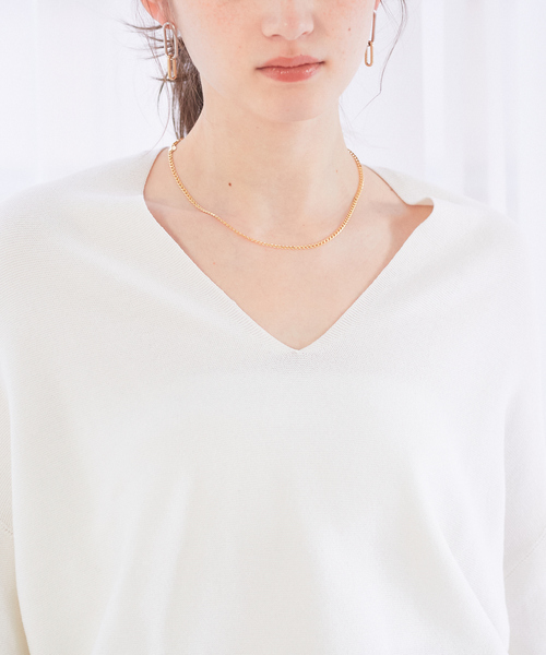 Rouge vif（ルージュヴィフ）の「ホールガーメントVネックプルオーバー（ニット/セーター・レディース・オフホワイト/ピンク/チャコールグレー・フリー）」の12枚目の写真