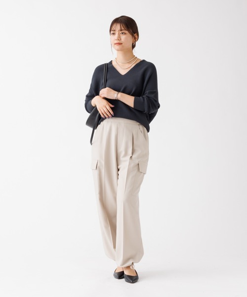 Rouge vif（ルージュヴィフ）の「ホールガーメントVネックプルオーバー（ニット/セーター・レディース・オフホワイト/ピンク/チャコールグレー・フリー）」の21枚目の写真