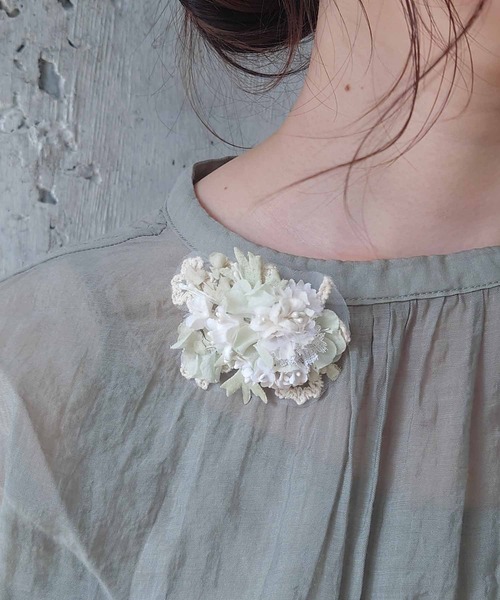 m.soeur(エムスール)の「クララとランタナのコサージュ*(ブローチ/コサージュ・レディース・ピンク/グリーン・FREE)」の2枚目の写真