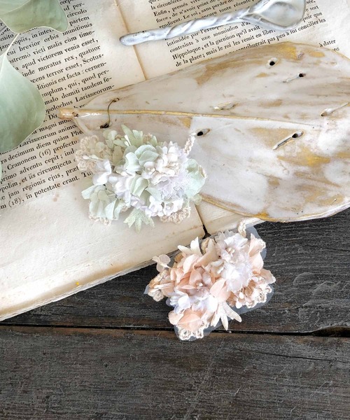 m.soeur(エムスール)の「クララとランタナのコサージュ*(ブローチ/コサージュ・レディース・ピンク/グリーン・FREE)」の3枚目の写真