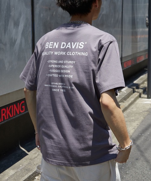 BEN DAVIS(ベンデイビス)の「【BEN DAVIS/ベンデイビス】 GORILLA EMB TEE/バックプリントTシャツ/ワンポイントロゴTシャツ/ユニセックス(Tシャツ/カットソー・レディース・ホワイト/チャコールグレー/ベージュ/パープル/グリーン・SMALL/MEDIUM/LARGE/X-LARGE)」の4枚目の写真