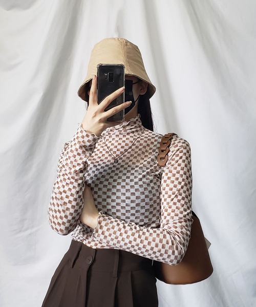 me+em select(ミームセレクト)の「チェックキリカエバケットハット【サイズ調節可/裏地付】(ハット・レディース・ブラック/ベージュ/アイボリー・FREE)」の22枚目の写真