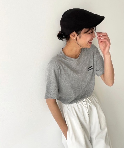 CANAL JEAN（キャナルジーン）の「El mar(エルマール) ツイルハンチング（ハンチング/ベレー帽・レディース・アイボリー/ブラック・ONE SIZE）」の2枚目の写真