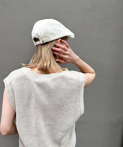 CANAL JEAN（キャナルジーン）の「El mar(エルマール) ツイルハンチング（ハンチング/ベレー帽・レディース・アイボリー/ブラック・ONE SIZE）」の5枚目の写真