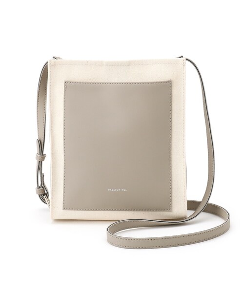 BASECONTROL(ベースコントロール)の「◆キャンバスxレザータッチ 軽量 ミニショルダーバッグ(ショルダーバッグ・メンズ・ブラック/グレー・99)」の2枚目の写真