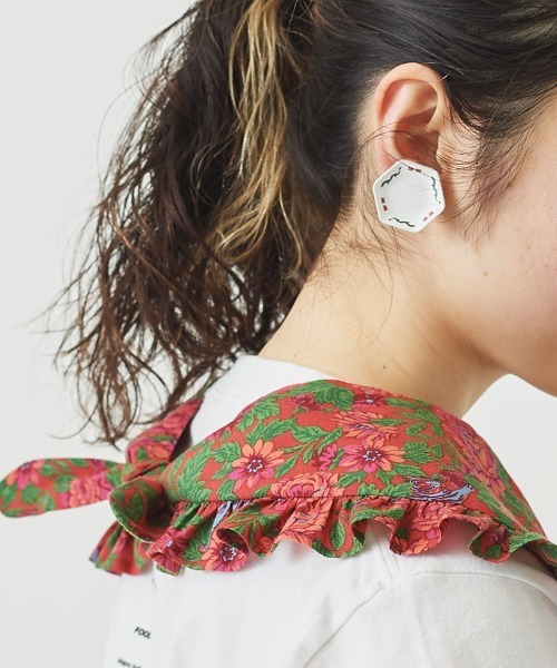 I am I in fact...（アイアムアイインファクト）の「THANK YOU RESTAURANT お皿 ピアス／イヤリング（ピアス（両耳用）・レディース・ホワイト/ホワイト系その他・FREE）」の8枚目の写真