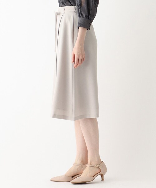 index（インデックス）の「◆リネン混ラップフレアスカート【WEB限定サイズ】（スカート・レディース・ライトグレー/グリーン/ライトオレンジ系・40/42/36/38）」の5枚目の写真