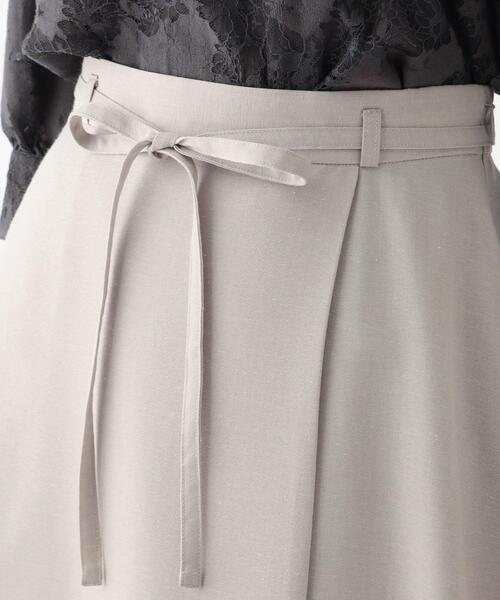 index（インデックス）の「◆リネン混ラップフレアスカート【WEB限定サイズ】（スカート・レディース・ライトグレー/グリーン/ライトオレンジ系・40/42/36/38）」の7枚目の写真