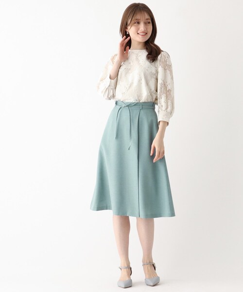 index（インデックス）の「◆リネン混ラップフレアスカート【WEB限定サイズ】（スカート・レディース・ライトグレー/グリーン/ライトオレンジ系・40/42/36/38）」の12枚目の写真