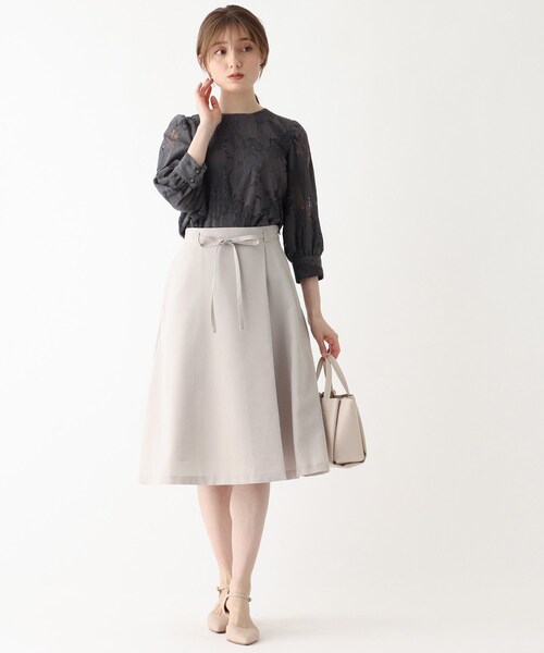 index（インデックス）の「◆リネン混ラップフレアスカート【WEB限定サイズ】（スカート・レディース・ライトグレー/グリーン/ライトオレンジ系・40/42/36/38）」の16枚目の写真