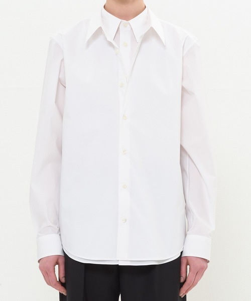 DRESSEDUNDRESSED(ドレスドアンドレスド)の「Layered Shirt(シャツ/ブラウス・メンズ・ブラック/ホワイト/サックスブルー・3/2/4)」の2枚目の写真