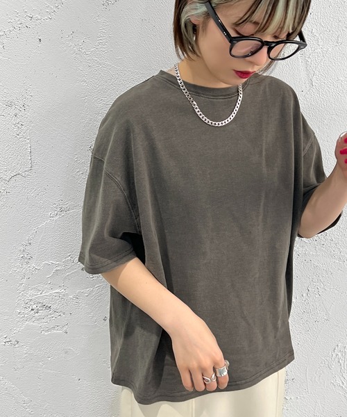apres jour mignon（アプレジュールミニョン）の「ピグメント加工Tシャツ【ZOZOTOWN限定アイテム】（Tシャツ/カットソー・レディース・ブルー/ブラック/ピンク・フリー/X-LARGE）」の8枚目の写真