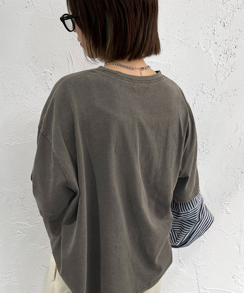 apres jour mignon（アプレジュールミニョン）の「ピグメント加工Tシャツ【ZOZOTOWN限定アイテム】（Tシャツ/カットソー・レディース・ブルー/ブラック/ピンク・フリー/X-LARGE）」の7枚目の写真