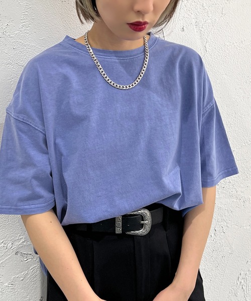 apres jour mignon（アプレジュールミニョン）の「ピグメント加工Tシャツ【ZOZOTOWN限定アイテム】（Tシャツ/カットソー・レディース・ブルー/ブラック/ピンク・フリー/X-LARGE）」の12枚目の写真