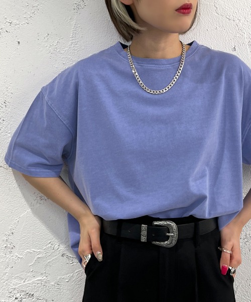 apres jour mignon（アプレジュールミニョン）の「ピグメント加工Tシャツ【ZOZOTOWN限定アイテム】（Tシャツ/カットソー・レディース・ブルー/ブラック/ピンク・フリー/X-LARGE）」の13枚目の写真