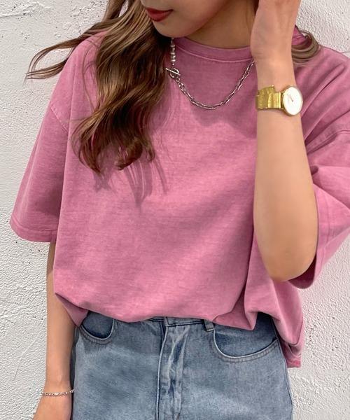 apres jour mignon（アプレジュールミニョン）の「ピグメント加工Tシャツ【ZOZOTOWN限定アイテム】（Tシャツ/カットソー・レディース・ブルー/ブラック/ピンク・フリー/X-LARGE）」の17枚目の写真