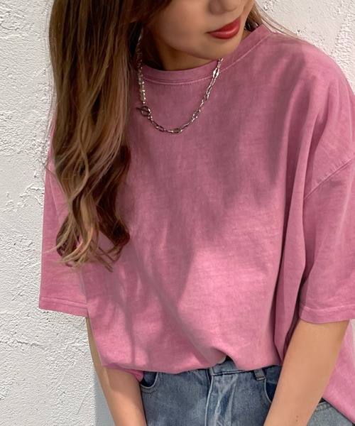 apres jour mignon（アプレジュールミニョン）の「ピグメント加工Tシャツ【ZOZOTOWN限定アイテム】（Tシャツ/カットソー・レディース・ブルー/ブラック/ピンク・フリー/X-LARGE）」の18枚目の写真