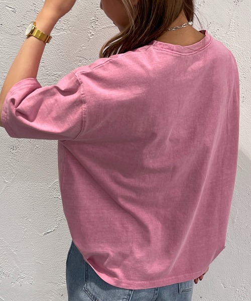 apres jour mignon（アプレジュールミニョン）の「ピグメント加工Tシャツ【ZOZOTOWN限定アイテム】（Tシャツ/カットソー・レディース・ブルー/ブラック/ピンク・フリー/X-LARGE）」の19枚目の写真