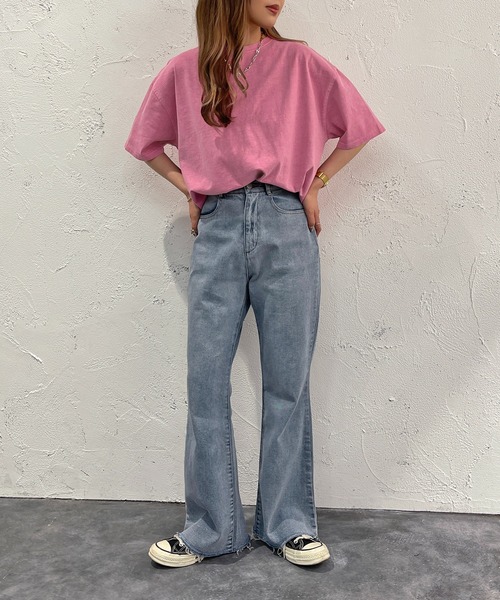 apres jour mignon（アプレジュールミニョン）の「ピグメント加工Tシャツ【ZOZOTOWN限定アイテム】（Tシャツ/カットソー・レディース・ブルー/ブラック/ピンク・フリー/X-LARGE）」の21枚目の写真