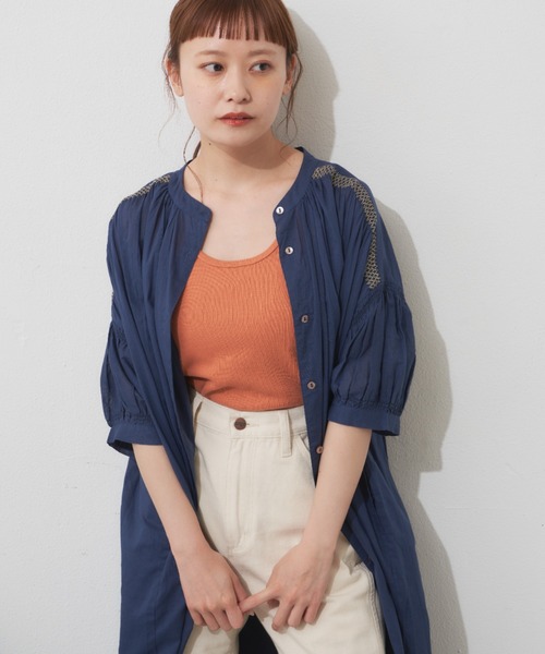 MERLOT（メルロー）の「カラーシャーリングワンピース（シャツワンピース・レディース・グリーン/ネイビー/ホワイト・FREE）」の3枚目の写真