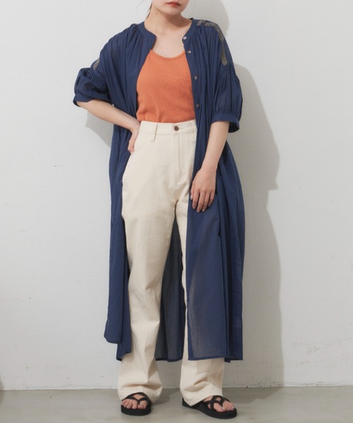 MERLOT（メルロー）の「カラーシャーリングワンピース（シャツワンピース・レディース・グリーン/ネイビー/ホワイト・FREE）」の22枚目の写真