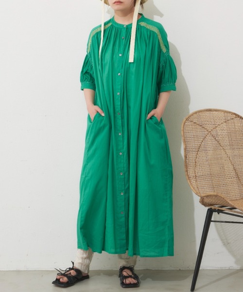 MERLOT（メルロー）の「カラーシャーリングワンピース（シャツワンピース・レディース・グリーン/ネイビー/ホワイト・FREE）」の15枚目の写真